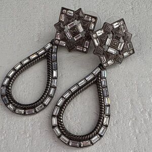 Elegant Silver Geometric Drop Earrings